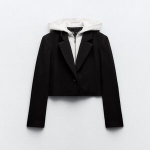 Zara cropped blazer combined hoodie jacket
